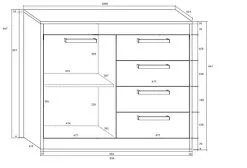 Meblocross Lipasto Maximus 1D4S, Ruskea. -Olohuoneen kalusteet myymälä lipasto maximus 1d4s ruskea 916d4 netistai reference