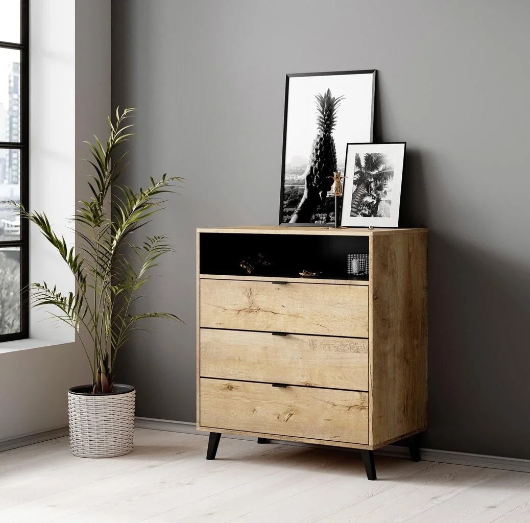 Halmar Lipasto Nest KM-2, Tammi/musta 2 Halmar Lipasto Nest KM-2, Tammi/musta - Image 2