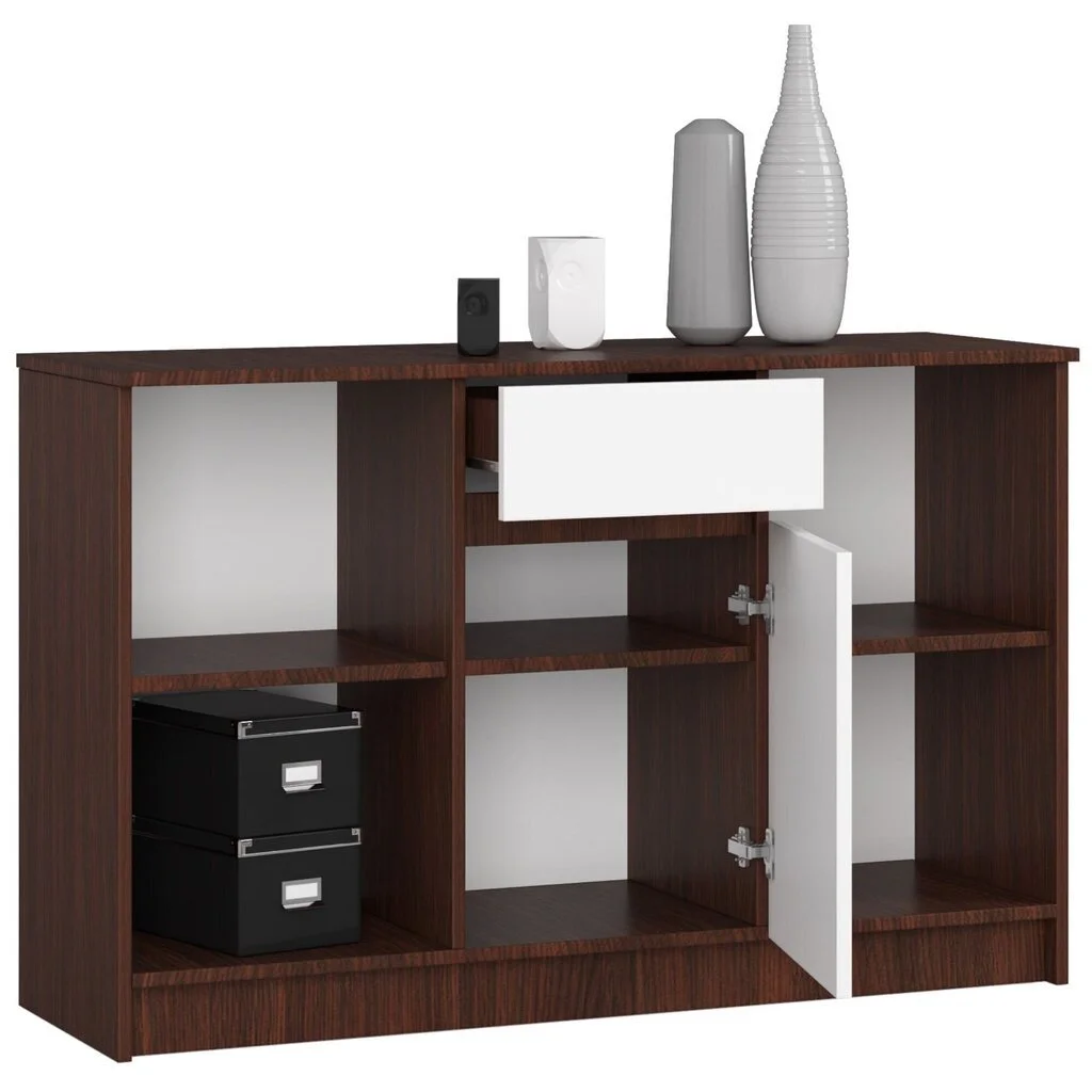 Lipasto NORE B-17, Tummanruskea / Valkoinen. 2 Lipasto NORE B-17, Tummanruskea / Valkoinen. - Image 2