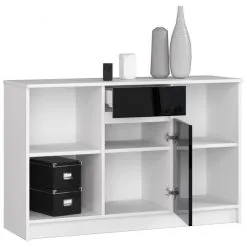 Lipasto NORE B17, 120 Cm, Valkoinen/musta -Olohuoneen kalusteet myymälä lipasto nore b17 120 cm valkoinenmusta 4c192 hinta reference