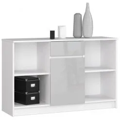 Lipasto NORE B17 120 Cm, Valkoinen/vaaleanharmaa