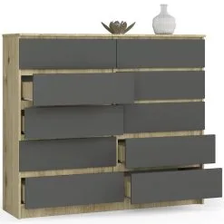 Lipasto NORE K138 10, Ruskea / Tummanharmaa. -Olohuoneen kalusteet myymälä lipasto nore k138 10 ruskea tummanharmaa e5616 hinta reference