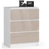 Lipasto NORE K60 3 Laatikolla, Valkoinen/beige