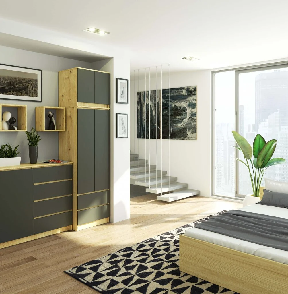 Lipasto NORE K60 4 Laatikolla, Ruskea/tammi 4 Lipasto NORE K60 4 Laatikolla, Ruskea/tammi - Image 4