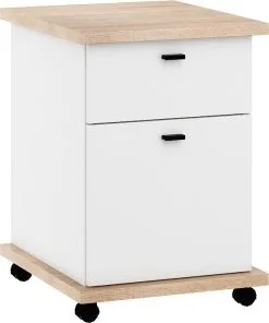 Lipasto Pyörillä Meblocross Cross Cro-09 1D1S, Musta/valkoinen