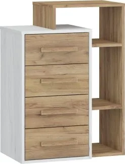 Meblocross Lipasto Rio P4S, Valkoinen / Ruskea