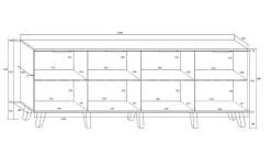 Meblocross Lipasto Sven 4D, Musta/valkoinen -Olohuoneen kalusteet myymälä lipasto sven 4d mustavalkoinen 2763b hinta reference