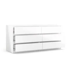 Lipasto Tvilum Naia 6S, Valkoinen -Olohuoneen kalusteet myymälä lipasto tvilum naia 6s valkoinen 3d389 netistai reference