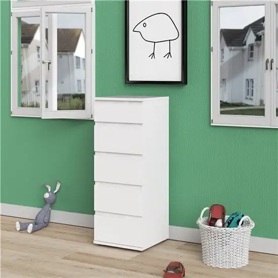 Lipasto Tvilum Nova 5S, Valkoinen 4 Lipasto Tvilum Nova 5S, Valkoinen - Image 4