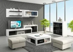 Meblocross Lipasto Verin 4D, Musta/valkoinen -Olohuoneen kalusteet myymälä lipasto verin 4d mustavalkoinen 47c14 hinta reference