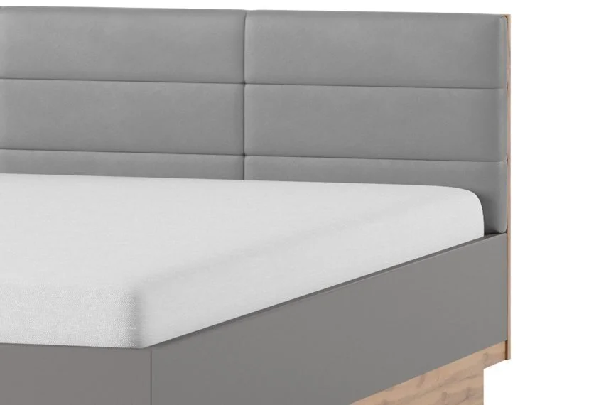 Szynaka Meble Livorno 160x200 66 Sänky, Harmaa / Tammi 2 Szynaka Meble Livorno 160x200 66 Sänky, Harmaa / Tammi - Image 2