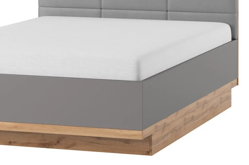 Szynaka Meble Livorno 160x200 66 Sänky, Harmaa / Tammi 3 Szynaka Meble Livorno 160x200 66 Sänky, Harmaa / Tammi - Image 3