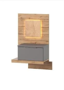 Szynaka Meble Livorno 69 Yöpöytä, Tammi / Harmaa