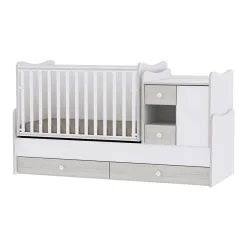 Lorelli Mini Max New Lapsen Mukana Kasvava Sänky Ja Laatikosto, 120 X 60, Valkoinen / Vaaleanruskea