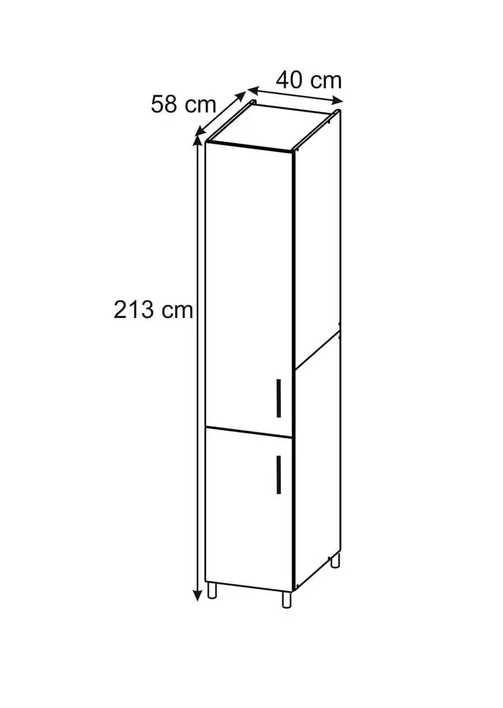 Lupus Bella 2D Korkea Keittiökaappi 40 Cm, Valkoinen 3 Lupus Bella 2D Korkea Keittiökaappi 40 Cm, Valkoinen - Image 3