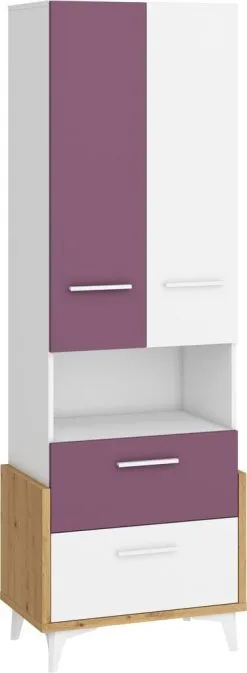 Meblocross Hey 17 Vaatekaappi, Valkoinen/liila