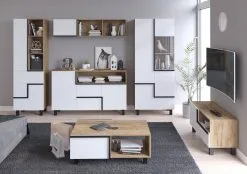 Meblocross Lars 13 3D Vitriini, Valkoinen/tummanruskea -Olohuoneen kalusteet myymälä meblocross lars 13 3d vitriini valkoinentummanruskea 71d3f netistai reference