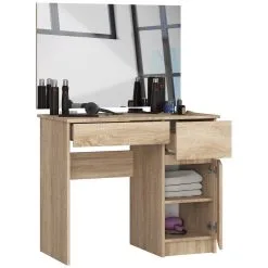 NORE Meikkipöytä Peilillä 90x60 Cm, Sonoma-tammi -Olohuoneen kalusteet myymälä meikkipoyta peililla 90x60 cm sonoma tammi 21b9d hinta reference