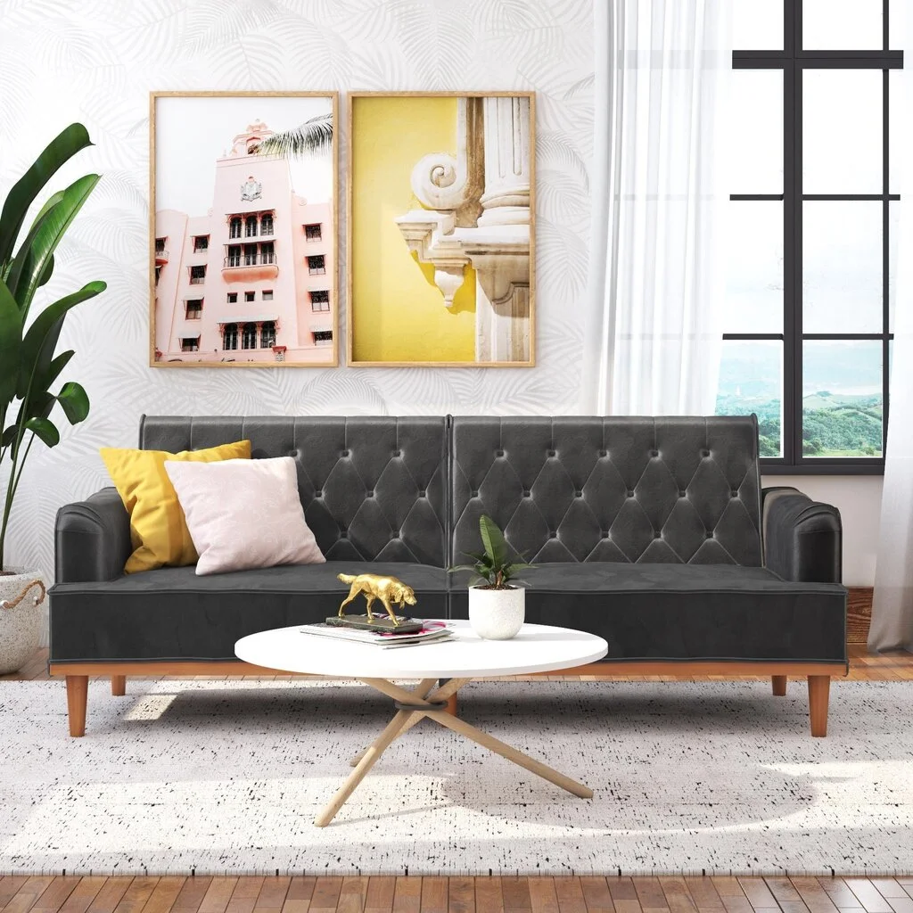 Mr. Kate Stella Vintage Coil -sohva, 203,5 X 82,5 X 85 Cm, Harmaa Moderni Ja Tyylikäs Sohva. 2 Mr. Kate Stella Vintage Coil -sohva, 203,5 X 82,5 X 85 Cm, Harmaa Moderni Ja Tyylikäs Sohva. - Image 2