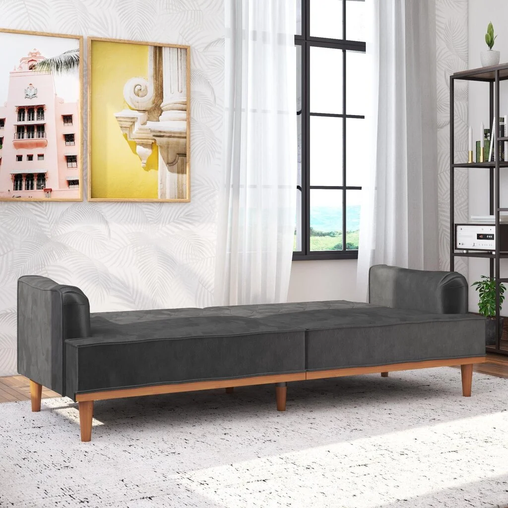 Mr. Kate Stella Vintage Coil -sohva, 203,5 X 82,5 X 85 Cm, Harmaa Moderni Ja Tyylikäs Sohva. 3 Mr. Kate Stella Vintage Coil -sohva, 203,5 X 82,5 X 85 Cm, Harmaa Moderni Ja Tyylikäs Sohva. - Image 3