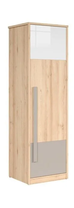 Black Red White Namek I -vaatekaappi, Valkoinen Kiiltävä/pyökki/harmaa