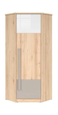 Black Red White Namek -nurkkavaatekaappi, Valkoinen Kiiltävä/pyökki/harmaa