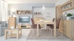 Black Red White Neliovinen Kaappi Caspian, Valkoinen/tammi -Olohuoneen kalusteet myymälä neliovinen kaappi caspian valkoinentammi 4cdc4 netistai reference