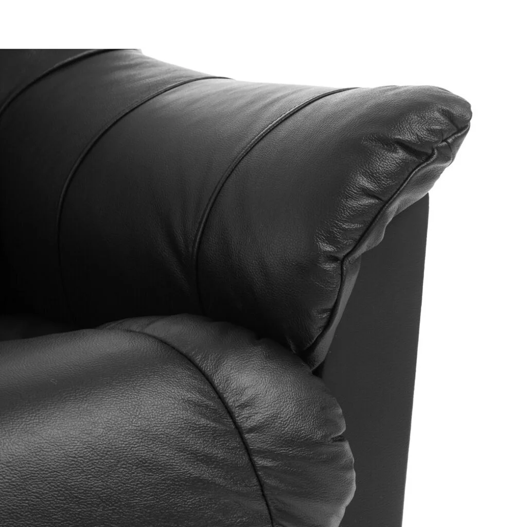 Nojatuoli Mann, Päällystetty Nahalla, Mustat Jalat, Tugitool Mann, Kaetud Nahaga - Valge 5007, Musta Värvi Jalad 4 Nojatuoli Mann, Päällystetty Nahalla, Mustat Jalat, Tugitool Mann, Kaetud Nahaga - Valge 5007, Musta Värvi Jalad - Image 4