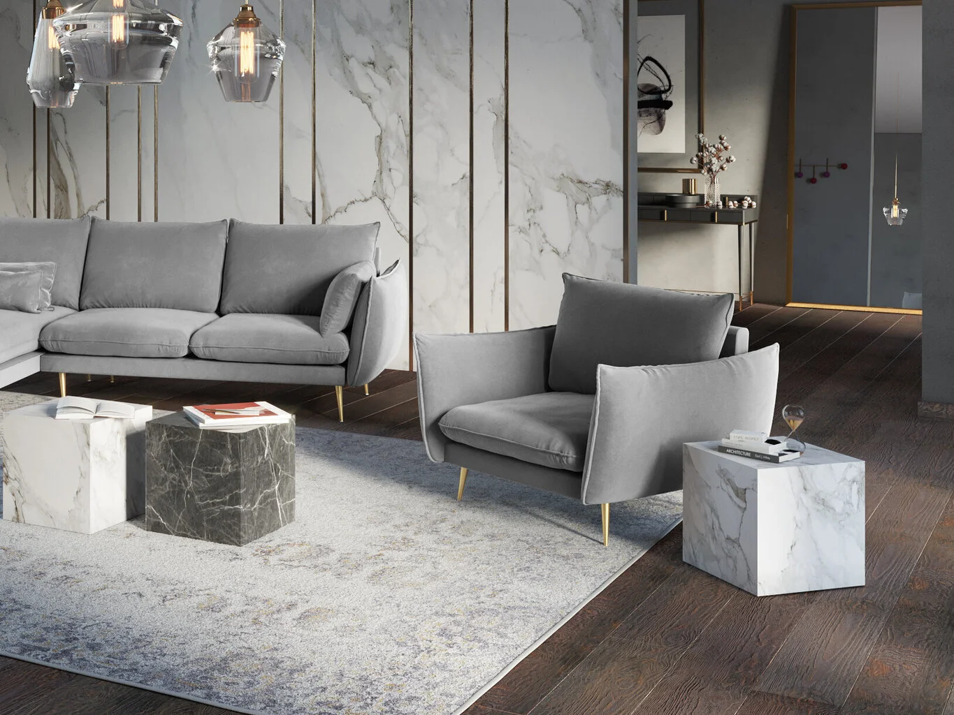 Nojatuoli Milo Casa Elio, Vaaleanharmaa 4 Nojatuoli Milo Casa Elio, Vaaleanharmaa - Image 4