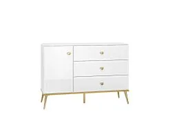 Nojatuoli ML Meble Goldin 05, Valkoinen/kultainen Viimeistely