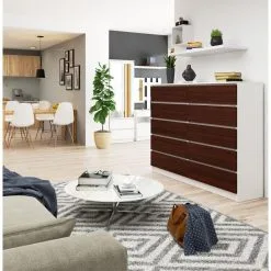 NORE 1741 -lipasto, Valkoinen/ruskea -Olohuoneen kalusteet myymälä nore 1741 lipasto valkoinenruskea 0052b netistai reference