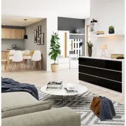 NORE 1750 -lipasto, Valkoinen/musta 5 NORE 1750 -lipasto, Valkoinen/musta -Olohuoneen kalusteet myymälä nore 1750 lipasto valkoinenmusta 32c30 netistai reference