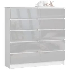 NORE 1769 -lipasto, 120 Cm, Valkoinen/vaaleanharmaa