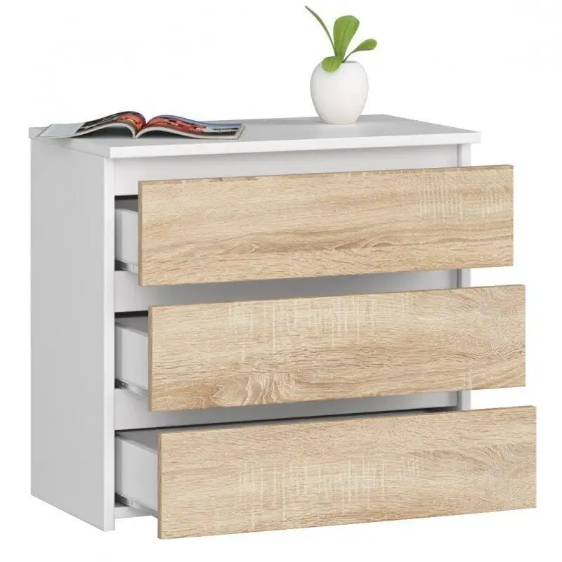 NORE CL3 Yöpöytä, Väri Valkoinen/tammi 2 NORE CL3 Yöpöytä, Väri Valkoinen/tammi - Image 2