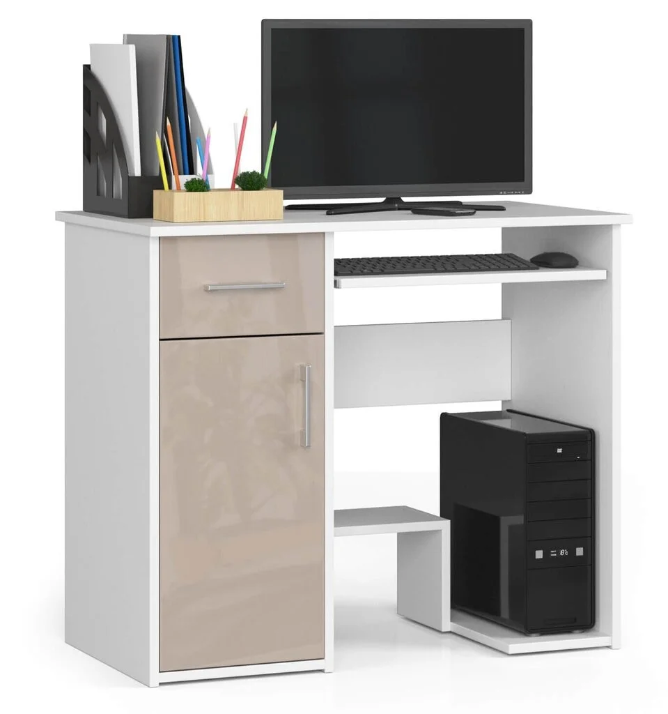 NORE Jay -kirjoituspöytä, Valkoinen / Beige 3 NORE Jay -kirjoituspöytä, Valkoinen / Beige - Image 3