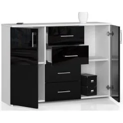 Nore K45 Lipasto, Valko/musta -Olohuoneen kalusteet myymälä nore k45 lipasto valkomusta c193f hinta reference