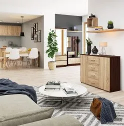 Lipasto Nore K45, Ruskea/tammi -Olohuoneen kalusteet myymälä nore k45 senkki 80 x 100 x e457f osta reference