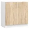 NORE Lima S80 ZL,Keittiökaappi Valkoinen / Tammi