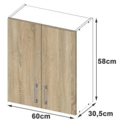 NORE Lima Seinäkaappi W60, Valkoinen / Tammi -Olohuoneen kalusteet myymälä nore lima seinakaappi w60 valkoinen tammi e0b79 palaute reference