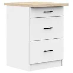 NORE Oliwia S60 Keittiökaappi, 3 Laatikkoa, Valkoinen