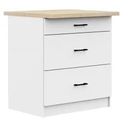 Keittiökaappi NORE Oliwia S80, 3 Laatikkoa, Valkoinen