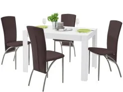 Notio Living Lori 120/Nevada - Ruokailutilan Kalustesarja, Valkoinen/ruskea -Olohuoneen kalusteet myymälä notio living lori 120nevada ruokailutilan kalustesarja valkoinenruskea 6d6fe hinta reference