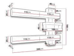 Hyllykkö ASM Tokio, Harmaa -Olohuoneen kalusteet myymälä osio tokyo 739a1 netistai reference