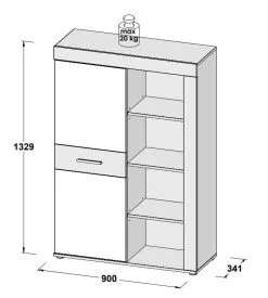 Forte Osio Zumba, Valkoinen / Tammi 7 Forte Osio Zumba, Valkoinen / Tammi -Olohuoneen kalusteet myymälä osio zumba valkoinen tammi 29d0f netistai reference