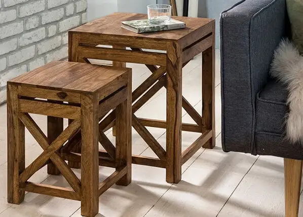 Pali-pöytäsarja, 2 Osaa, Ruskea 3 Pali-pöytäsarja, 2 Osaa, Ruskea - Image 3