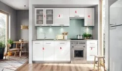 Stolkar Paula 1,8 / 2,4 -keittiökokonaisuus, Sisältää 7 Keittiökaappia, Väri: Valkoinen -Olohuoneen kalusteet myymälä paula 18 24 keittiokokonaisuus sisaltaa 7 keittiokaappia 37c47 hinta reference