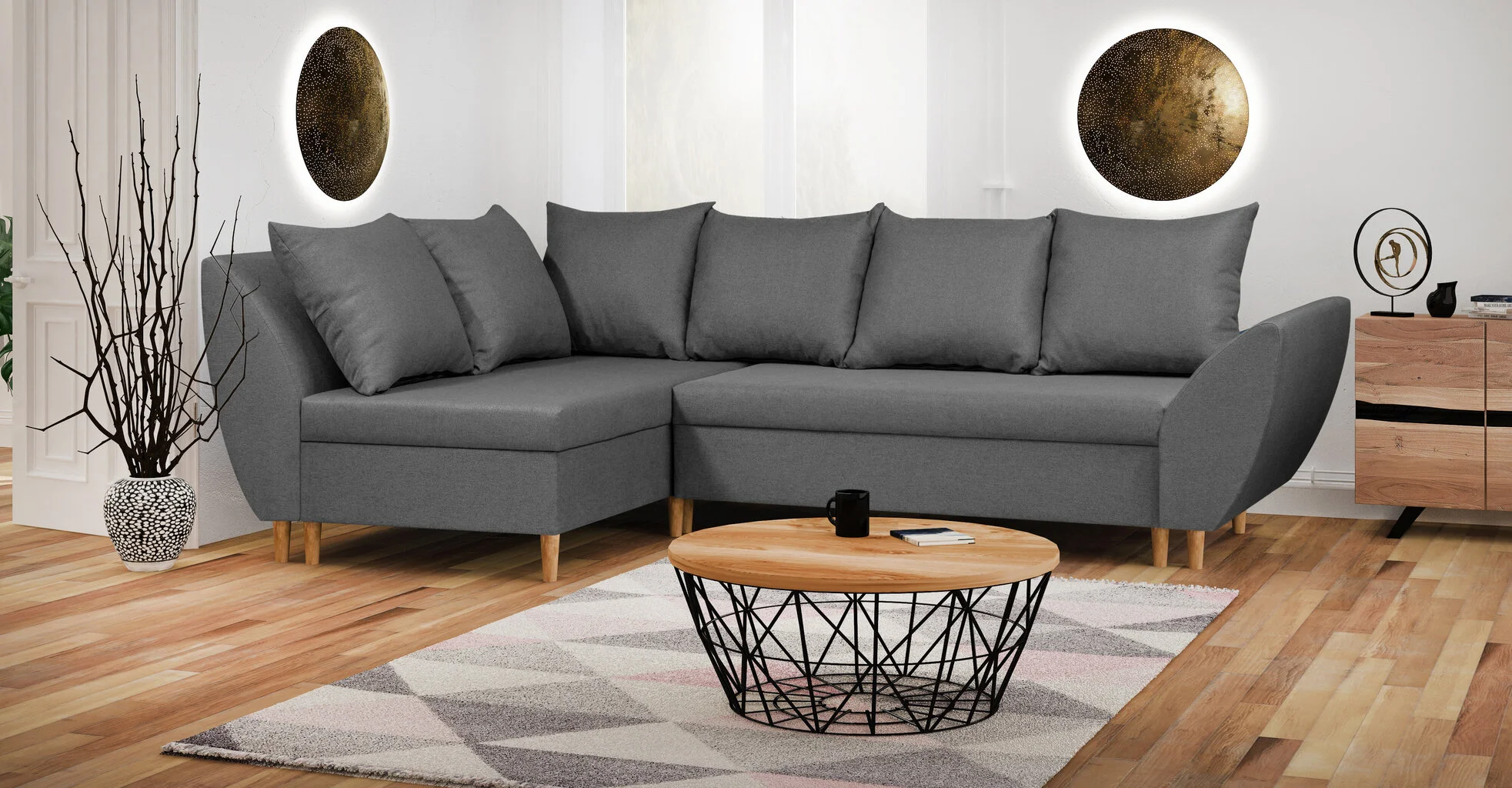 Pehmeä Kulmasohva Bellezza Ali, Harmaa 3 Pehmeä Kulmasohva Bellezza Ali, Harmaa - Image 3