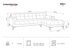 Pehmeä Kulmasohva Cosmopolitan Design Bali, Sininen/musta 11 Pehmeä Kulmasohva Cosmopolitan Design Bali, Sininen/musta -Olohuoneen kalusteet myymälä pehmea kulmasohva cosmopolitan design bali sininenmusta e6b1c osta reference