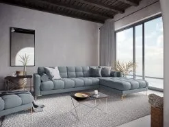 Pehmeä Kulmasohva Cosmopolitan Design Bali, Vaaleansininen/kulta Väri -Olohuoneen kalusteet myymälä pehmea kulmasohva cosmopolitan design bali vaaleansininenkulta vari d1857 halvempi reference