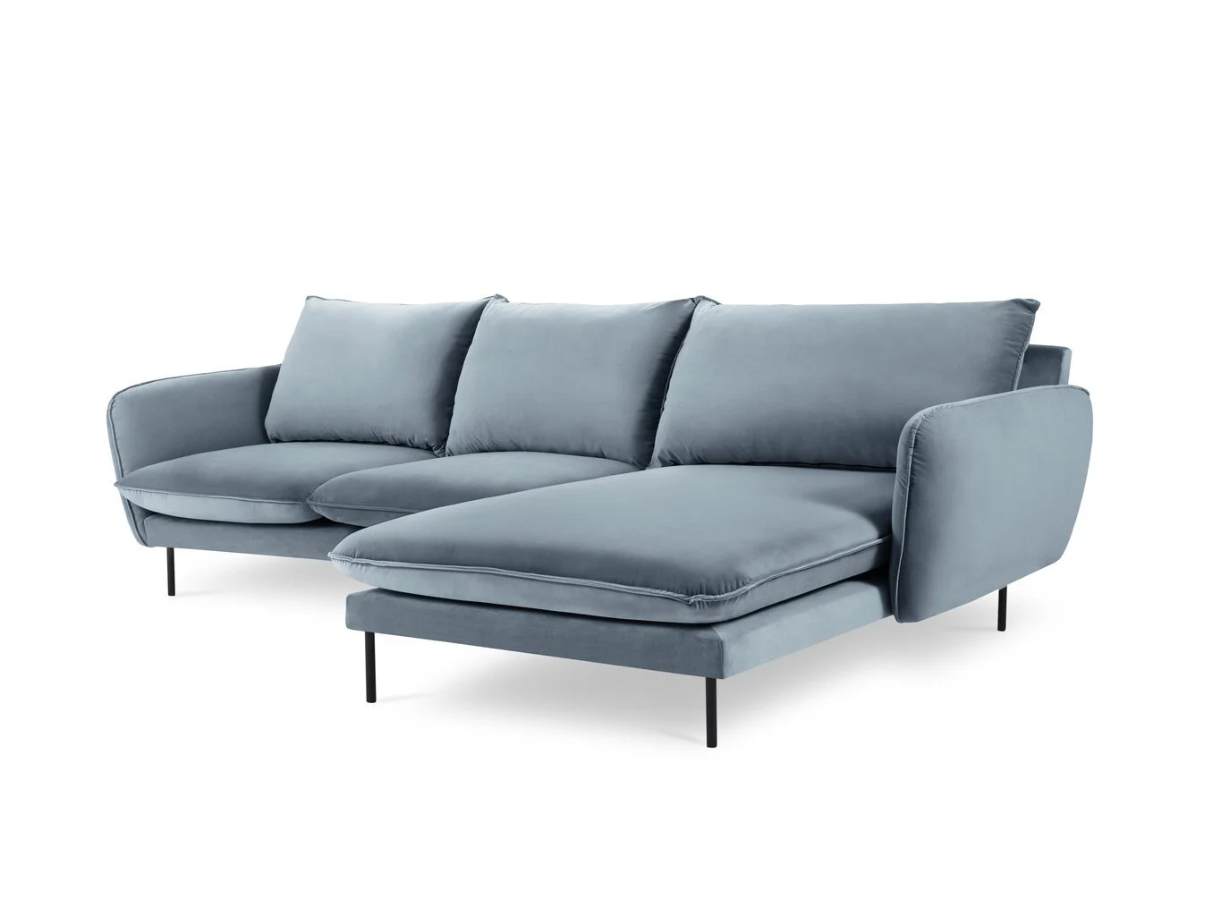 Pehmeä Kulmasohva Cosmopolitan Design Vienna, Veluuri, Vaaleansininen/musta 2 Pehmeä Kulmasohva Cosmopolitan Design Vienna, Veluuri, Vaaleansininen/musta - Image 2